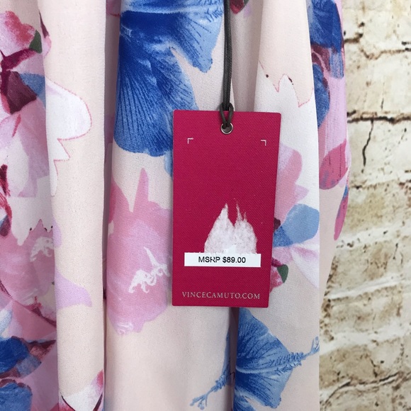 Vince Camuto Floral Cold Shoulder Blouse Medium - Picture 4 of 8